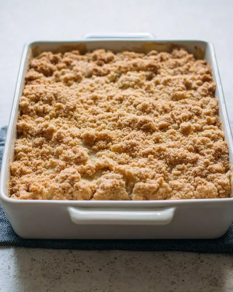 Freshly baked Apple Cheesecake Bars with golden streusel topping