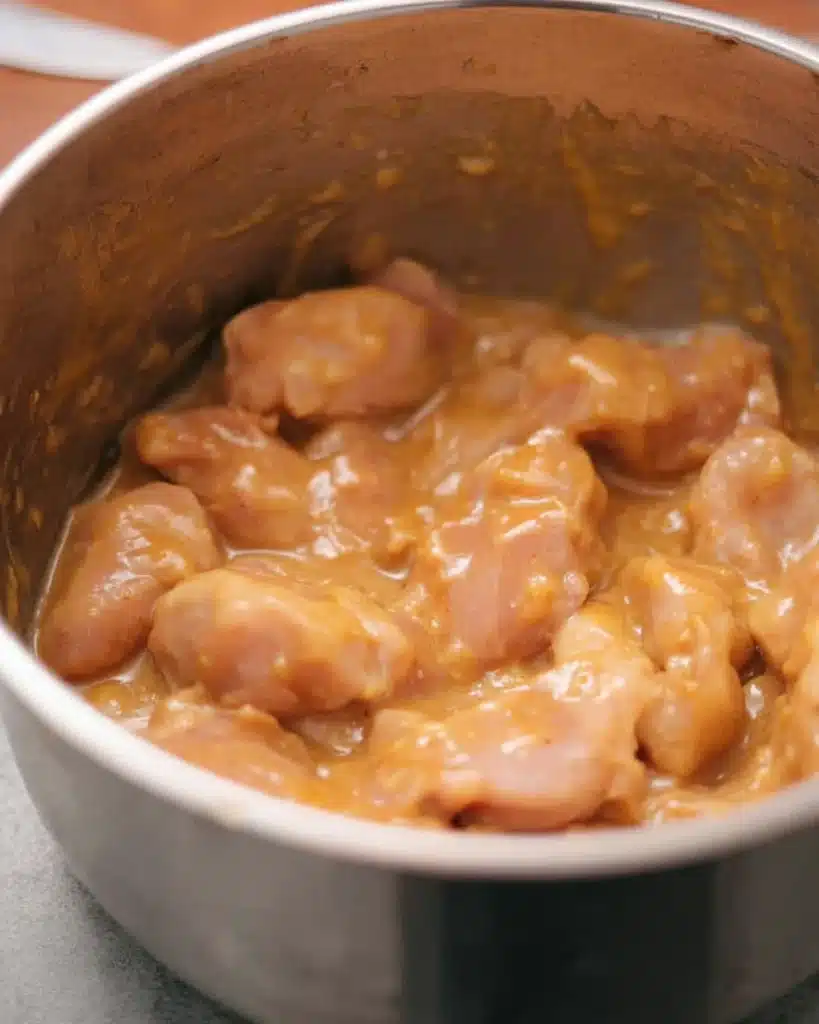 Sweet and Sour Chicken Recipe (Better Than Takeout!) 3 Marinated chicken coated in glossy sauce for sweet and sour chicken recipe