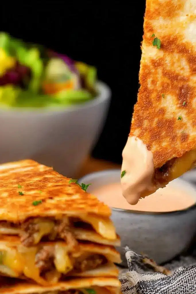 Smashburger Quesadillas 5 Crispy Smashburger quesadilla dipped in creamy special sauce