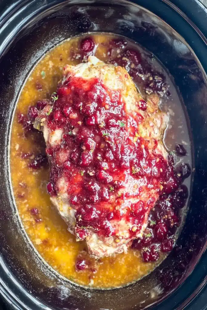 Crock Pot Turkey Breast with Cranberry 2 Crock Pot Turkey Breast with Cranberry sauce before slow cooking