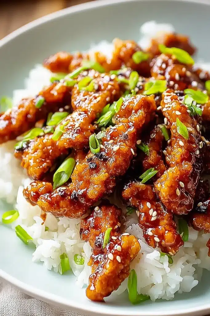 Ginger Chicken: Easy 30-Minute Flavor-Packed Chicken Recipe 1 Ginger chicken with glossy sauce over rice topped with green onions