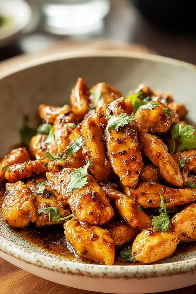 Ginger Chicken: Easy 30-Minute Flavor-Packed Chicken Recipe 2 Ginger chicken in a rustic bowl with caramelized glaze and cilantro