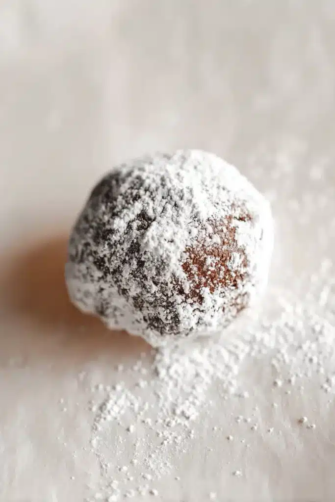 Gluten Free Chocolate Crinkle Cookies 2 Gluten free chocolate crinkle cookie dough ball coated in powdered sugar
