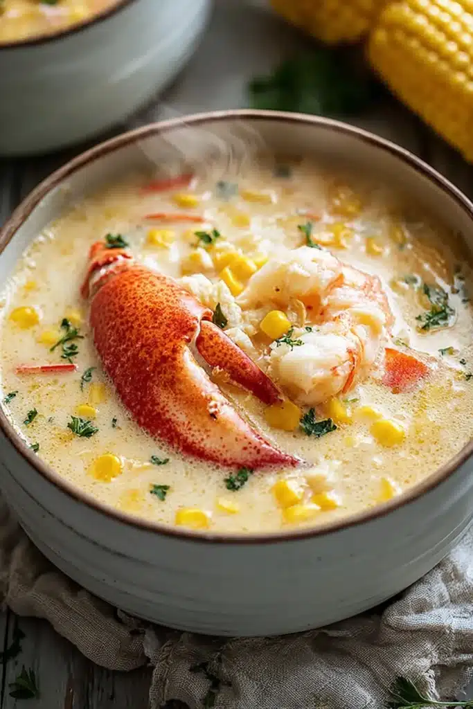Crab And Corn Chowder Recipe That’s Creamy, Easy, and Comforting 1 Creamy crab and corn chowder with fresh crab meat and sweet corn in a rustic bowl
