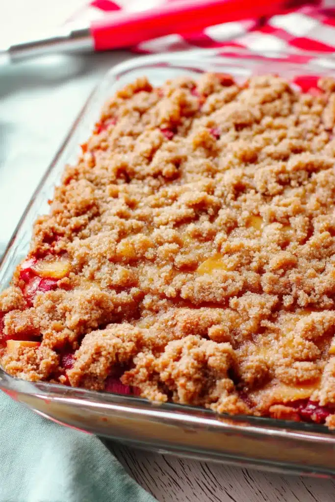 Rhubarb Streusel Cake: A Perfect Sweet-Tart Dessert for Any Occasion 2 Rhubarb Streusel Cake close-up showing moist texture and crumb detail