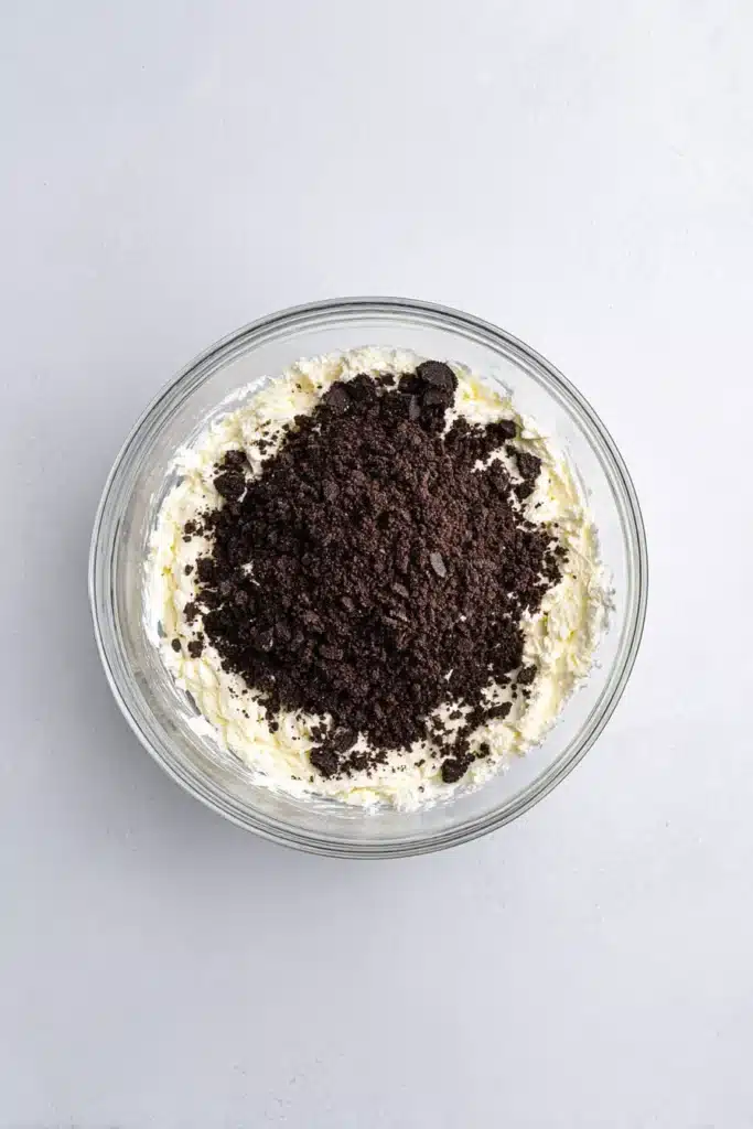 4th Of July Oreo Balls filling with cream cheese and crushed Oreos