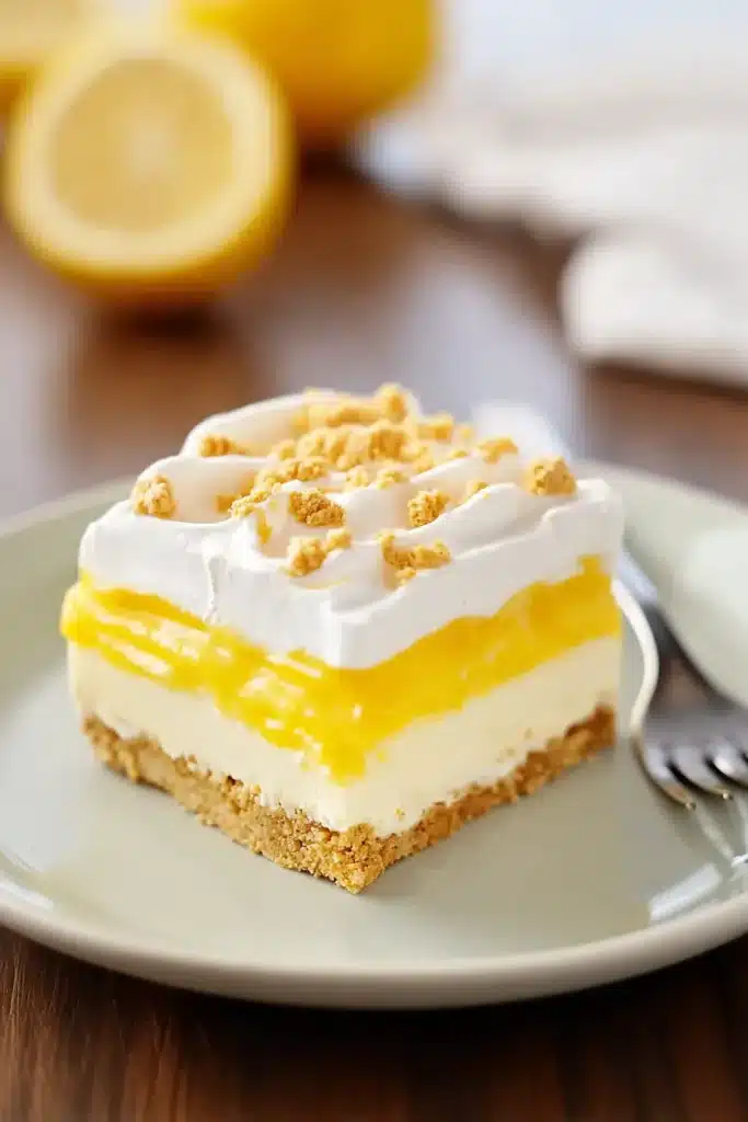 Heavenly Lemon Oreo Dessert: Creamy, Refreshing, and Easy No Bake Treat 1 Heavenly Lemon Oreo Dessert slice with creamy lemon layers and Golden Oreo crust