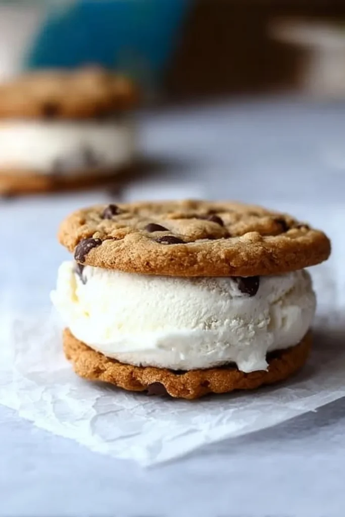 Patriotic Ice Cream Sandwiches 4 Patriotic Ice Cream Sandwiches with creamy vanilla ice cream filling