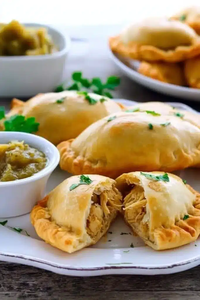 Chicken Empanadas Recipe Crispy, Easy, and Cheesy Favorite 1 Unbaked chicken empanada sealed with fork on floured surface