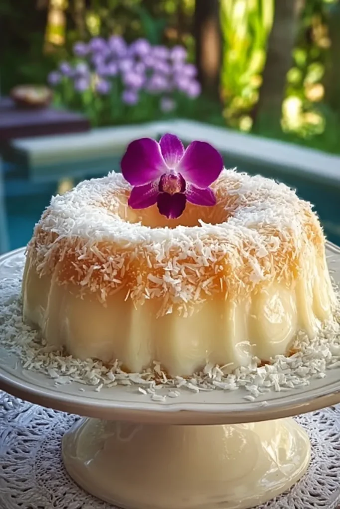 Catch a Husband Cake 2 Catch a Husband Cake topped with shredded coconut and orchid garnish