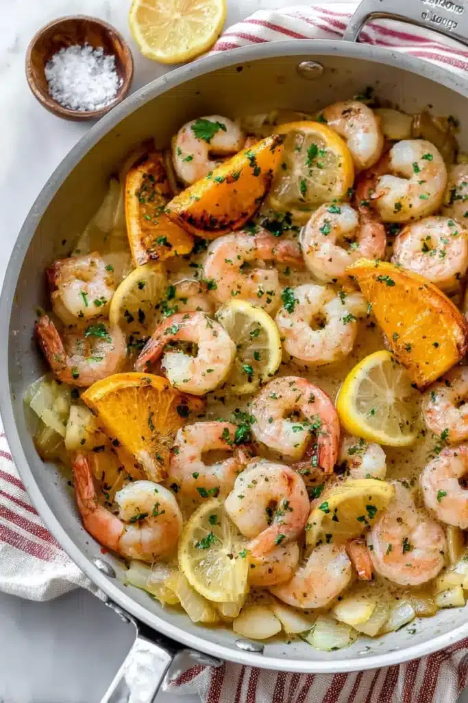 Citrus Shrimp and Avocado Salad 3 Citrus Shrimp and Avocado Salad shrimp cooked in buttery citrus sauce