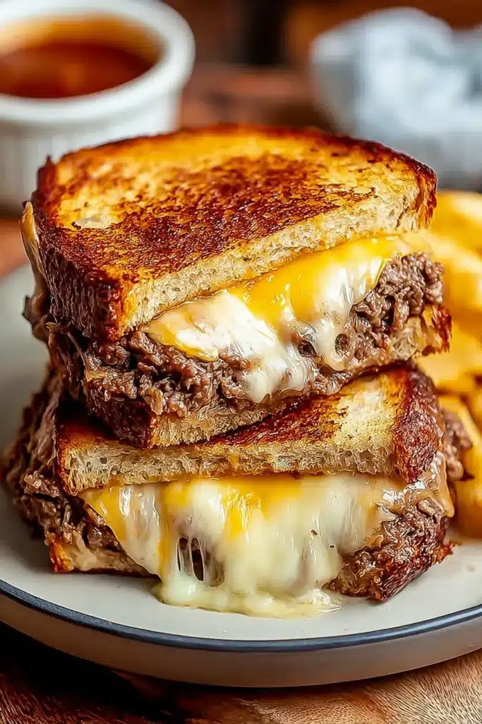 Classic Patty Melt Recipe 4 Classic Patty Melt with melted cheese and toasted rye bread