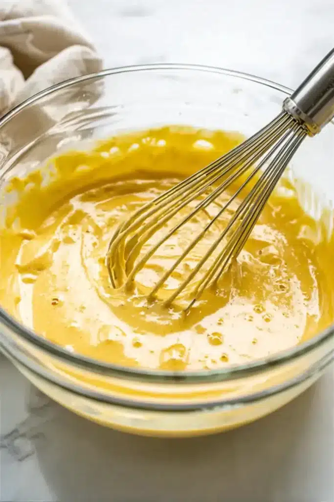Lemon Cream Cheese Dump Cake 2 Lemon Cream Cheese Dump Cake filling ingredients in a mixing bowl